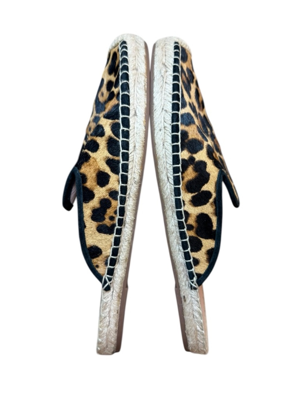 J. Crew Fur-Calf Hair Leopardprint Slip-On Espadrille Mules Women’s Shoes Size 9 - Picture 10 of 12